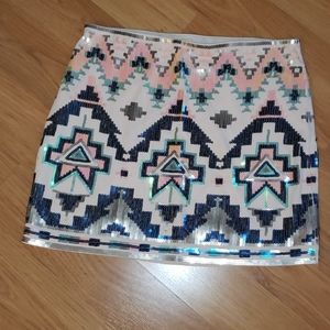 Express sequin mini skirt